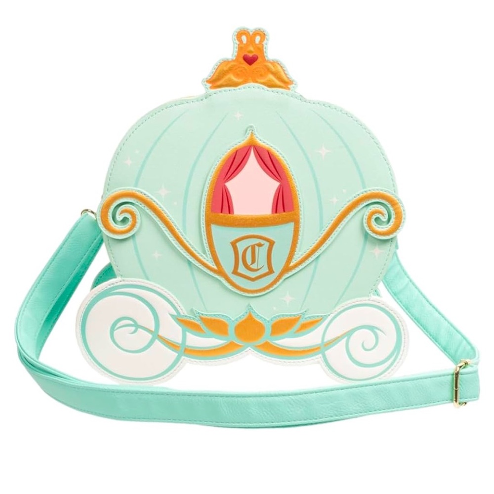 Loungefly Disney Cinderella Reversible Pumpkin Carriage Crossbody Purse